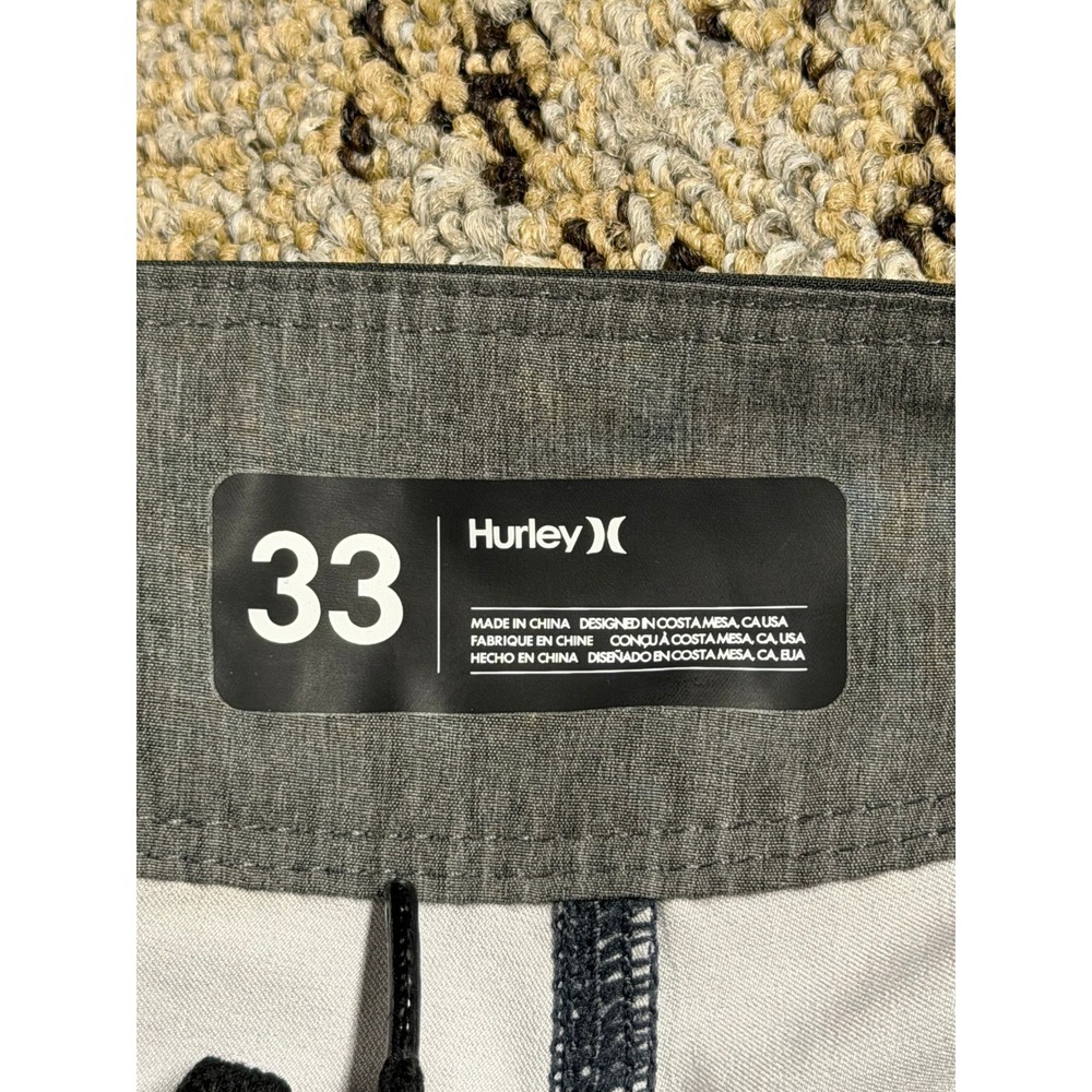 Hurley Mens Phantom Spectrum Board Shorts Black Charcoal‎ Striped, Size 33, NWT - Picture 5 of 7